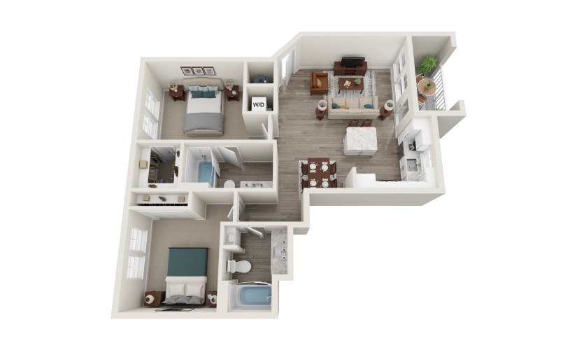 B4 3D 2 Bed 2 Bath Floorplan at Belmont Park West